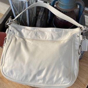 Coach Zoe Soft Shimmery Cream Leather Hobo Bag